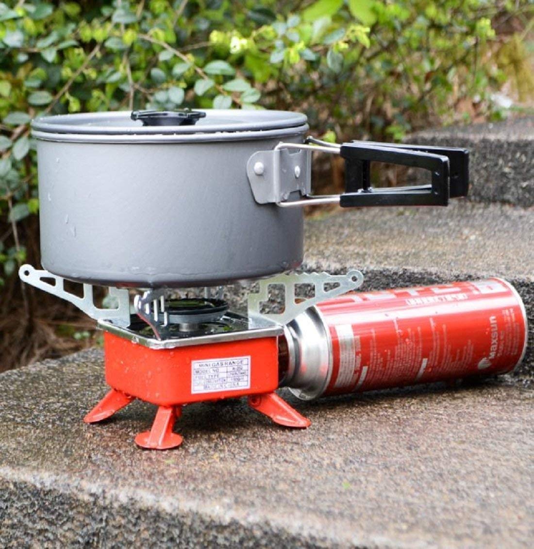 deevudi Portable Gas Stove And Picnic Butane Gas Burner For Outdoor Camping, Hiking, Travelling, To Cooking The Food | Stainless Steel Cylinder, Folding Furnace, Camping Equipment, Gastove With Pouch